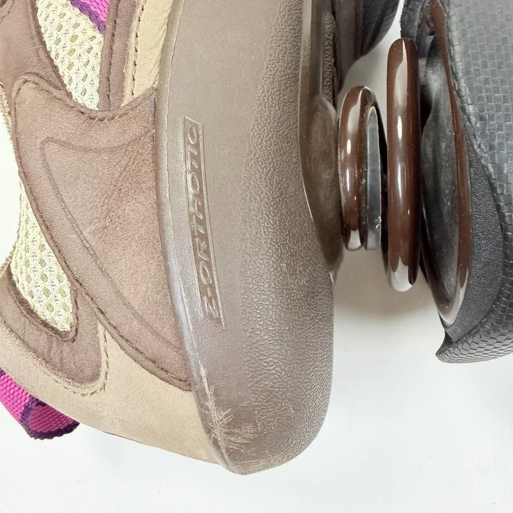 Z-Coil Brown Suede & Mesh Hiking/Walking Shoe W/Heel Spring Shock Absorbing Sz 8